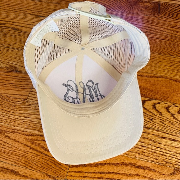 NWOT Cream MONOGRAMED Baseball Hat - Picture 3 of 7